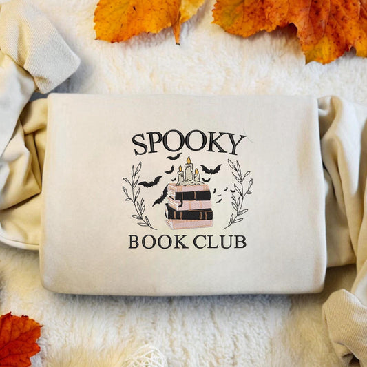 Halloween Book Embroidered Sweatshirt | Spooky Season | Halloween Gift | Funny Halloween Shirt | Basic Witch Book Club Sweatshirt | Bookish