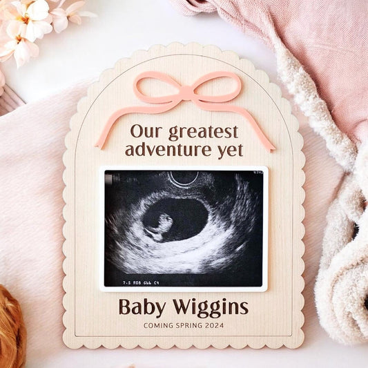 Ultrasound Frame | Pregnancy Announcement | Baby Announcement | Wooden Engraved Baby Gift | Grandma Gift | Ultrasound Scan Gift