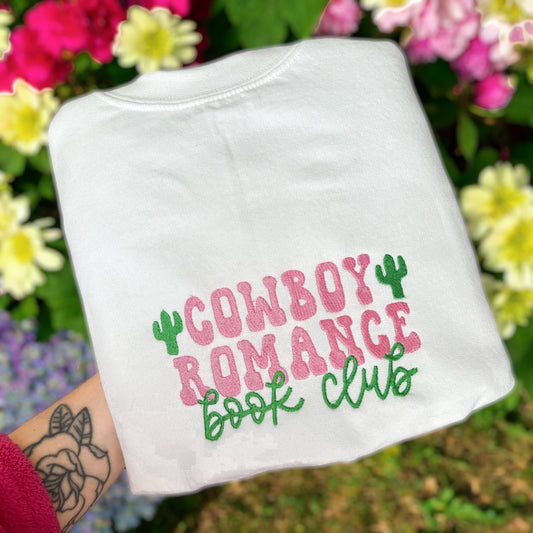 Cowboy Romance Embroidered Sweatshirt Hoodie | Unisex Sweater | Bookish Gifts | Hockey Romance | Tote Bag | Bookish Jumper | Bookish Merch