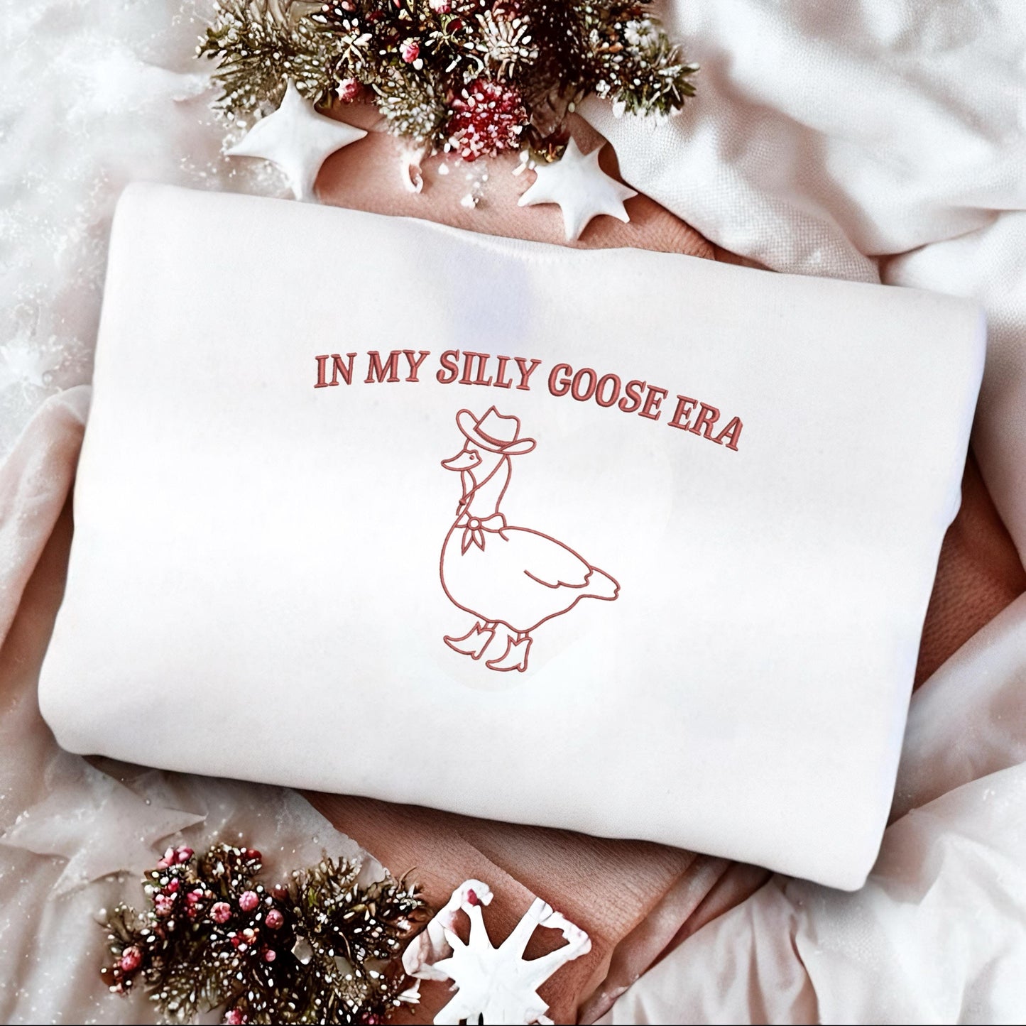 Silly Goose Era Embroidered Sweatshirt | Silly Goose Sweatshirt | Embroidered Crewneck Sweatshirt | Trendy Sweatshirt | Funny Sweatshirt