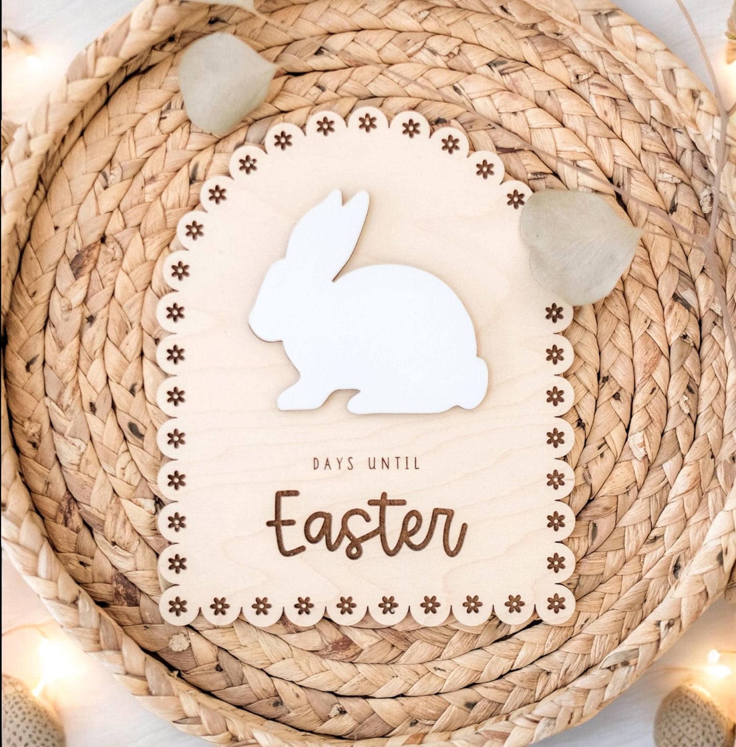 Days Until Easter Sign | Engraved Easter Countdown | Easter Decor Sign | Easter Bunny Countdown | Kids Easter Activities | Easter Box