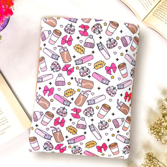 Girly Book Sleeve | Book Lover Gift | Ereader Cover | Padded Book Cover |  Book Pouch | Tablet Cover | Book Purse | Tablet Sleeve