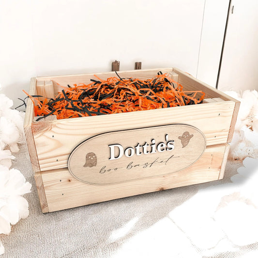 PERSONALISED HALLOWEEN WOODEN CRATE