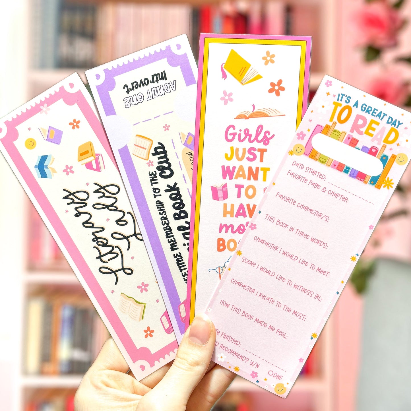 GIRLS JUST WANT BOOKS BOOKMARK