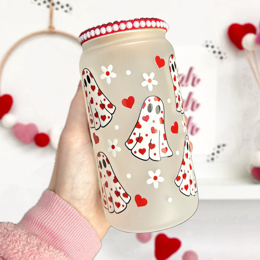 VALENTINE GHOST 16OZ FROSTED GLASS CAN