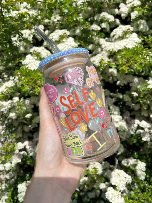 16OZ SELF LOVE GLASS CAN