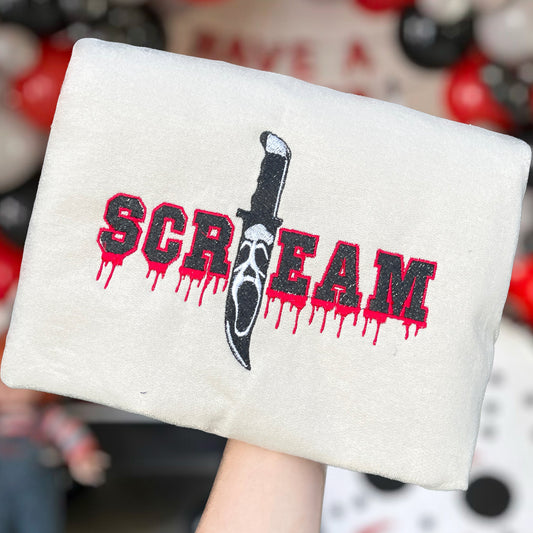 SCREAM KNIFE EMBROIDERED CREWNECK/HOODIE