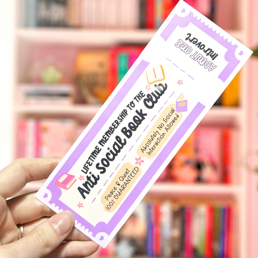 ANTI SOCIAL BOOK CLUB BOOKMARK