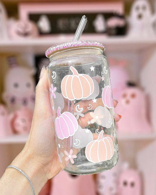 PASTEL PUMPKIN 16OZ CAN GLASS