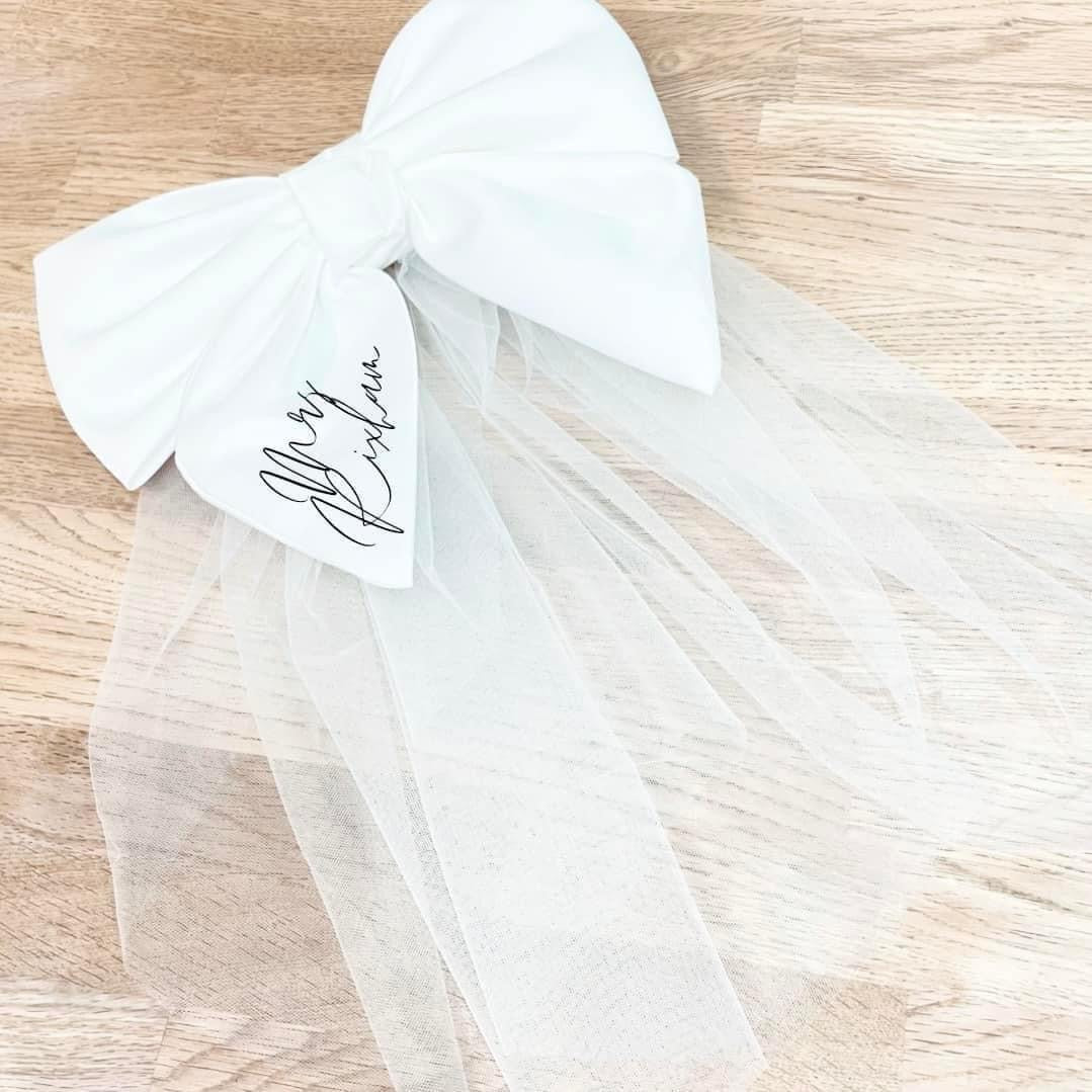 PERSONALISED HEN DO WEDDING VEIL BOW