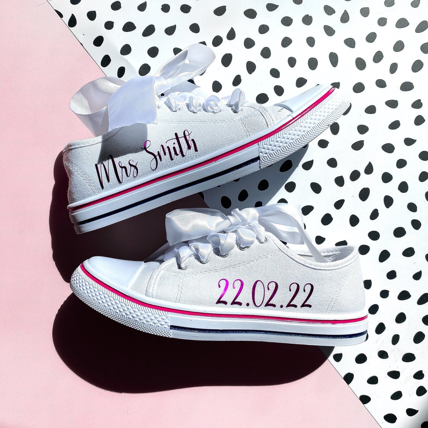 PERSONALISED BRIDE CANVAS TRAINERS